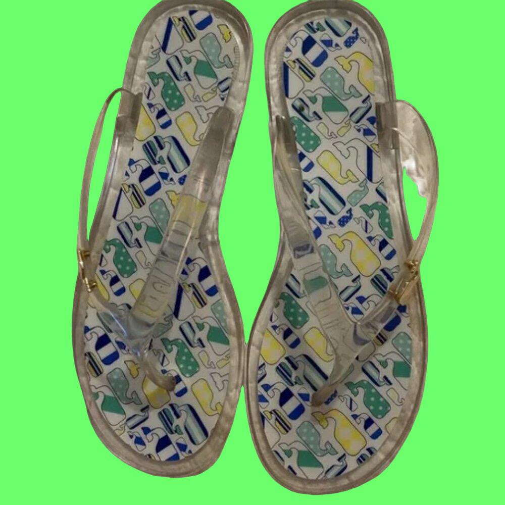 Vineyard Vines Clear Sandals with Multicolor Pattern